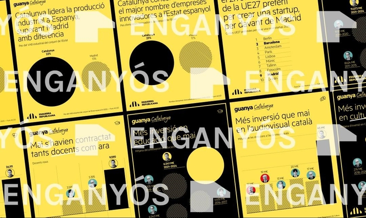 La campanya d’ERC amb gràfics enganyosos que exageren l’acció de govern i l’estat de l’economia catalana